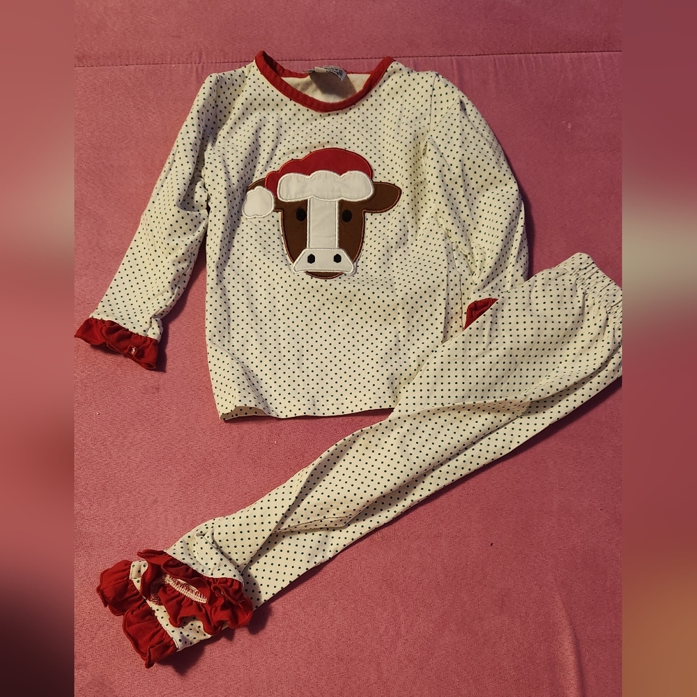 Toddler girl 2t christmas cow pajamas